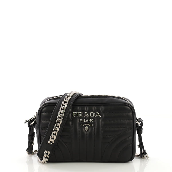 Prada Black quilted leather camera bag