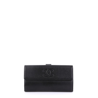 Chanel Timeless CC Continental Wallet Caviar Long Black 412611