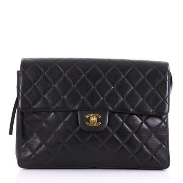 Chanel Vintage Square Flap Backpack Quilted Lambskin Medium 412661