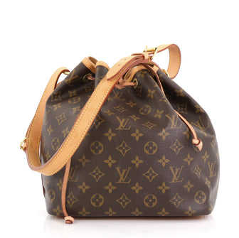 Louis Vuitton Petit Noe Handbag Monogram Canvas Brown 412681
