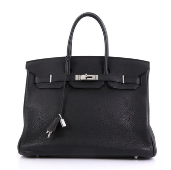 Hermes Birkin Handbag Black Clemence with Palladium 4127710