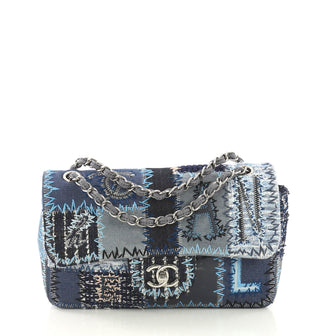 Chanel Flap Bag Multicolor Patchwork Medium Blue 41277115