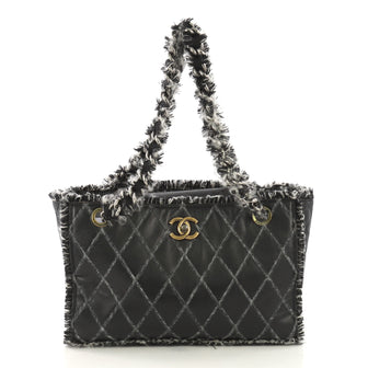 Chanel Tweedy Tote Quilted Leather Medium Black 4127714