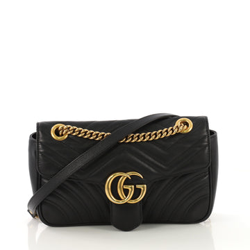 Gucci GG Marmont Flap Bag Matelasse Leather Small Black 4127737