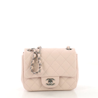 Chanel Square Classic Single Flap Bag Quilted Caviar Mini 4127747