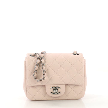 Chanel Square Classic Single Flap Bag Quilted Caviar Mini 4127747