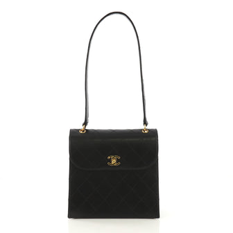 Chanel Model: Vintage CC Square Flap Shoulder Bag Quilted Caviar Small Black 41277/52