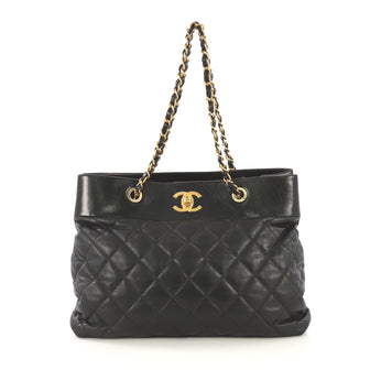 Chanel Model: Soft Elegance Tote Quilted Distressed Calfskin Large Black 41277/66