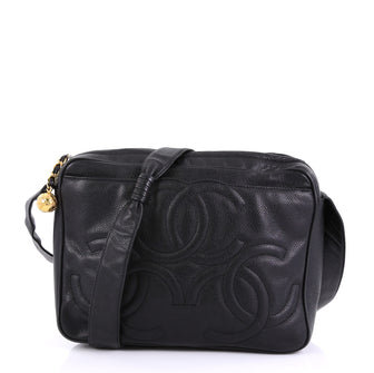 Chanel Vintage Triple CC Camera Shoulder Bag Caviar Medium 4127773
