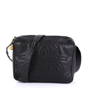 Chanel Vintage Triple CC Camera Shoulder Bag Caviar Medium 4127773