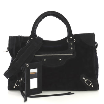 Balenciaga City Classic Studs Bag Shearling with Suede 4127775