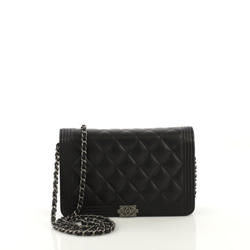 Chanel Boy Wallet on Chain NM Quilted Calfskin Small Black 4127787