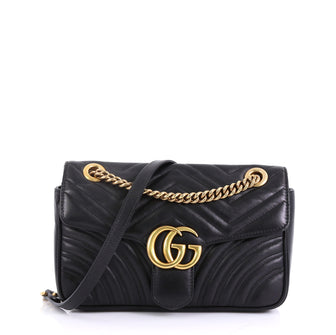 Gucci GG Marmont Flap Bag Matelasse Leather Small Black 4127793