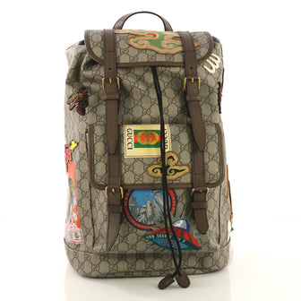 Gucci Courrier Soft Backpack GG Coated Canvas with Applique 4127794
