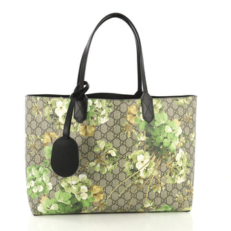 Gucci Reversible Tote Blooms GG Print Leather Medium Brown 4127798