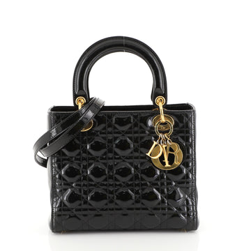 Christian Dior Lady Dior Handbag Cannage Quilt Patent Medium 412831