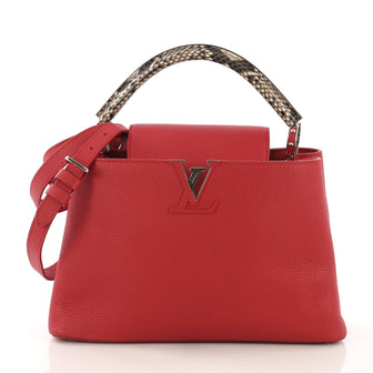 Louis Vuitton Capucines Handbag Leather with Python PM