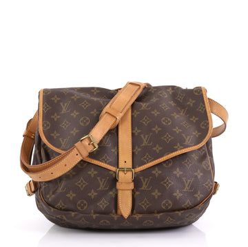 Louis Vuitton Saumur Handbag Monogram Canvas MM