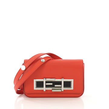 Fendi 3Baguette Crossbody Bag Calfskin Mini Orange 412892