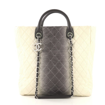 Chanel CC Charm Shopping Tote Quilted Ombre Caviar Medium 412901