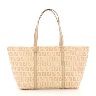 Fendi Shopping Tote Zucca Coated Canvas Small Neutral 412998