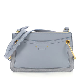 Chloe Roy Shoulder Bag Leather Mini Blue 413051