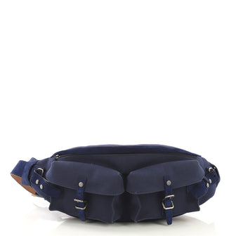 Salvatore Ferragamo Double Pocket Belt Bag Canvas blue 4130601