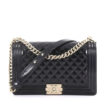 Chanel Boy Flap Bag Quilted Iridescent Glazed Calfskin New 413141