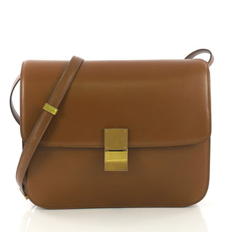 Celine Classic Box Bag Smooth Leather Large Brown 413341