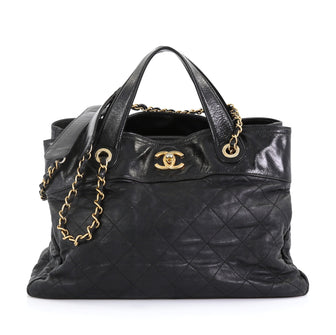 Chanel In The Mix Shopping Bag Quilted Calfskin Large Black 413391