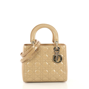 Christian Dior Lady Dior Handbag Cannage Quilt Patent Medium