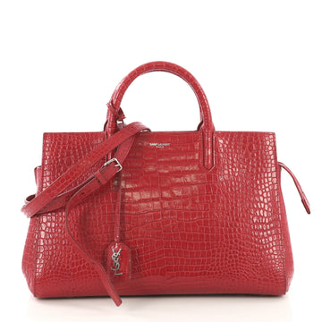 Saint Laurent Rive Gauche Cabas Crocodile Embossed Leather 413731
