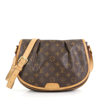 Louis Vuitton Menilmontant Handbag Monogram Canvas PM Brown 413781