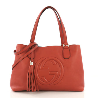 Gucci Soho Working Tote Leather Medium Red 413961
