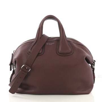 Givenchy Nightingale Satchel Waxed Leather Medium Purple 413971