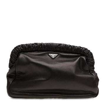 Prada Clutch Ruffle Leather Large
