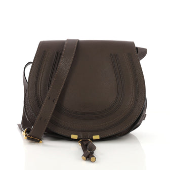 Chloe Marcie Crossbody Bag Leather Medium Brown 414152