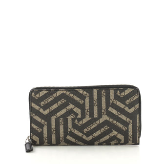 Gucci Zip Around Wallet Printed GG Coated Canvas Black 414172