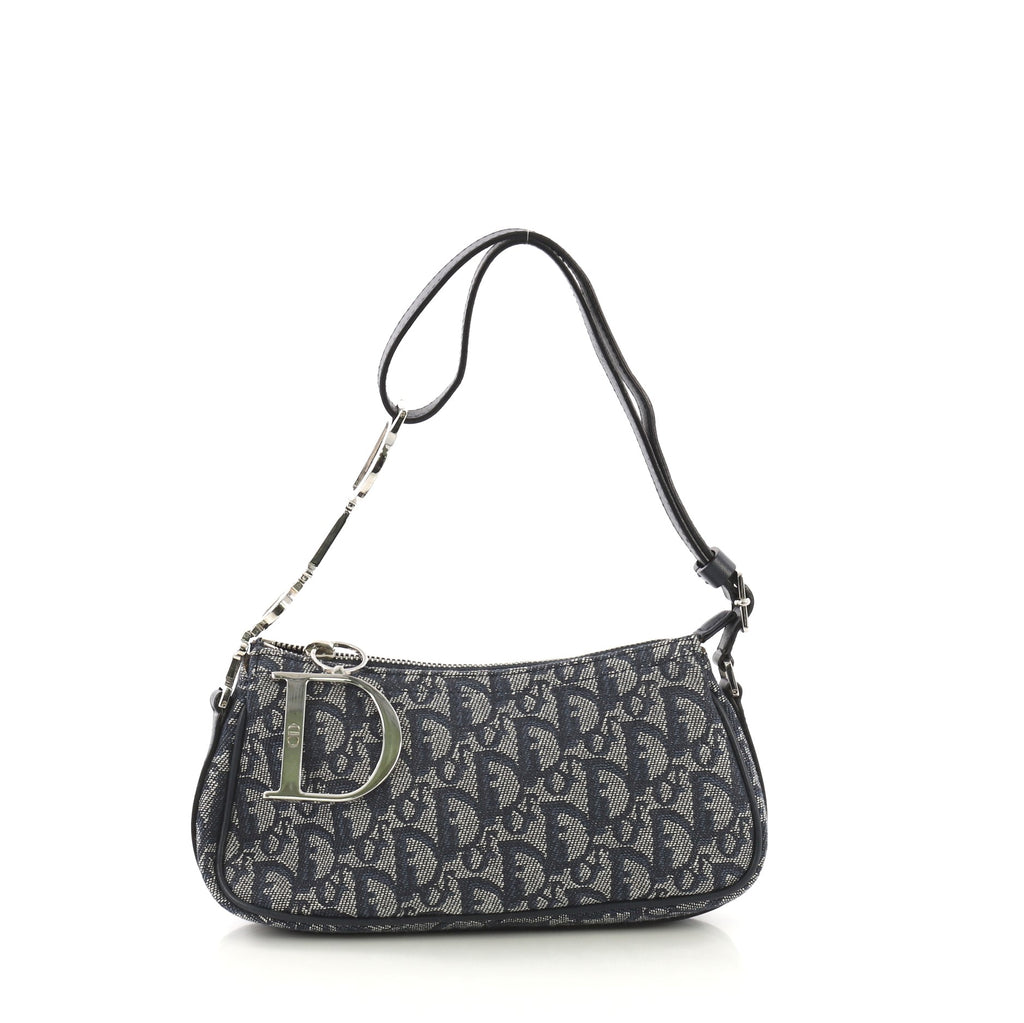Christian Dior Diorissimo Canvas Monogram Pochette Bag For Sale at