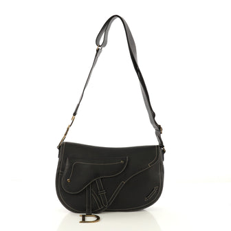 Christian Dior Vintage Saddle Messenger Bag Leather Small 4142411