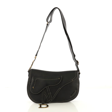 Christian Dior Vintage Saddle Messenger Bag Leather Small 4142411