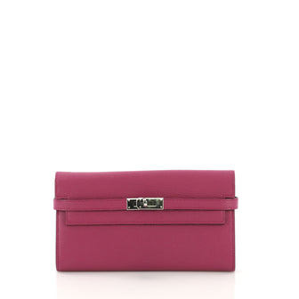 Hermes Kelly Wallet Chevre Mysore Long Purple 414246