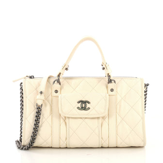 Chanel Casual Riviera Bowling Bag Quilted Calfskin Medium 4143329