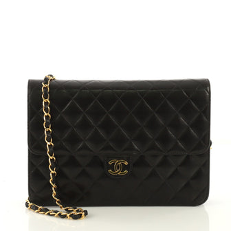 Chanel Vintage Clutch with Chain Quilted Leather Medium 4143330