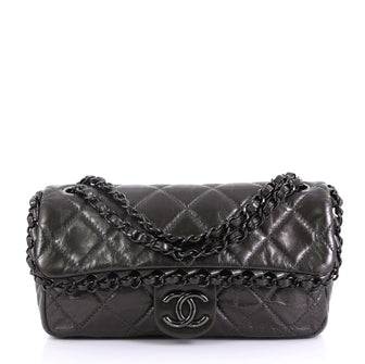 Chanel Chain Me Flap Bag Quilted Calfskin Medium Gray 4143345