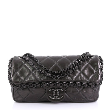 Chanel Chain Me Flap Bag Quilted Calfskin Medium Gray 4143345