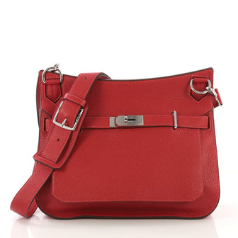 Hermes Eclat Jypsiere Handbag Clemence 34 Red 414375
