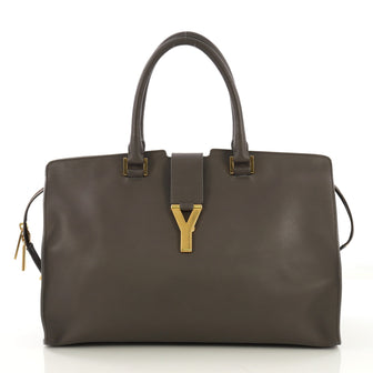 Saint Laurent Classic Y Cabas Leather Medium Gray 414571