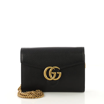 Gucci GG Marmont Chain Wallet Leather Mini Black 414701