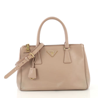 Prada Double Zip Lux Tote Saffiano Leather Medium - Rebag
